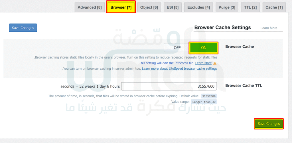 خاصية Browser Cache في LiteSpeed Cache المزايا وطريقة التفعيل