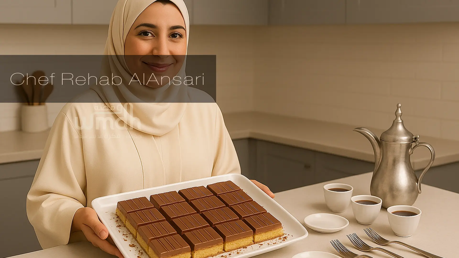 طريقة عمل بسبوسة الكيت كات بطبقات لذيذة وشوكولاتة غنية