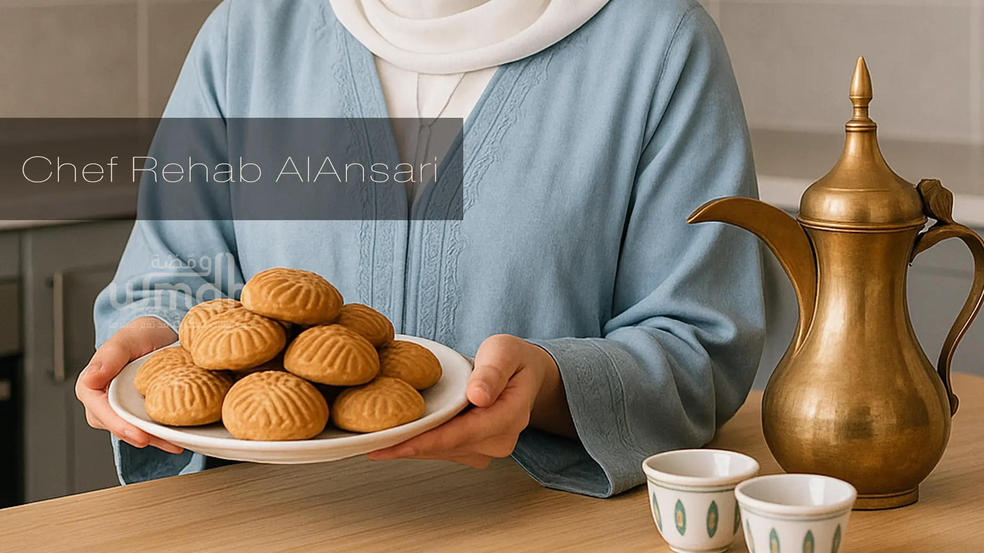 تقديم الكليجا بجانب القهوة