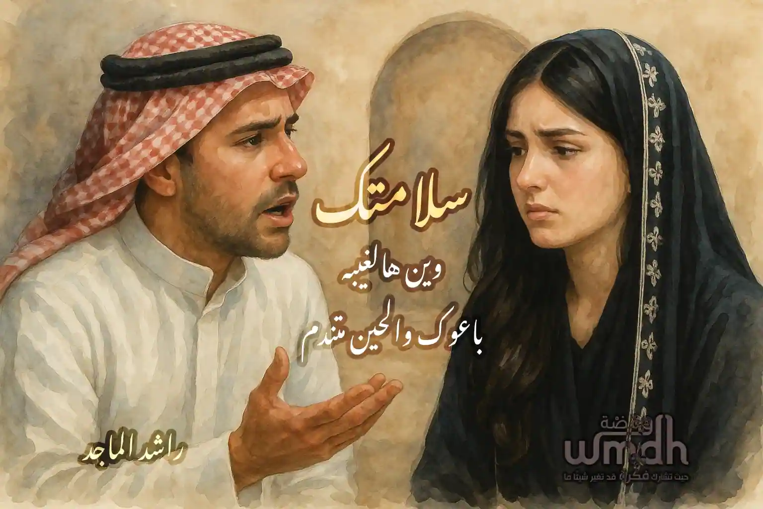 كلمات سلامتك وين هالغيبه راشد الماجد