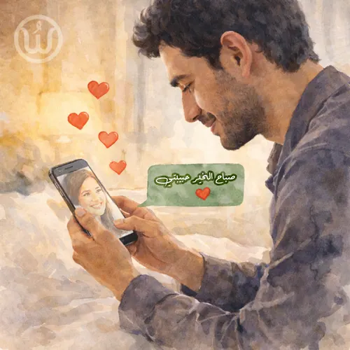 صباح الخير حبيبتي انا مشتاق